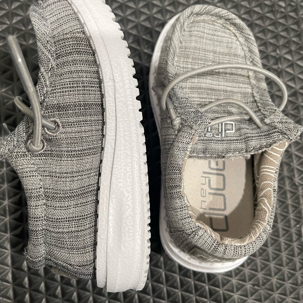 Hey Dude Gray and White Sneakers with Cushioned Comfort